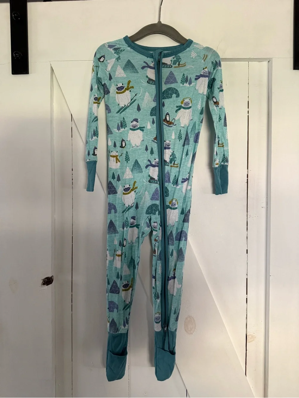 Little Sleepies Teal Arctic Animal Footed One-Piece